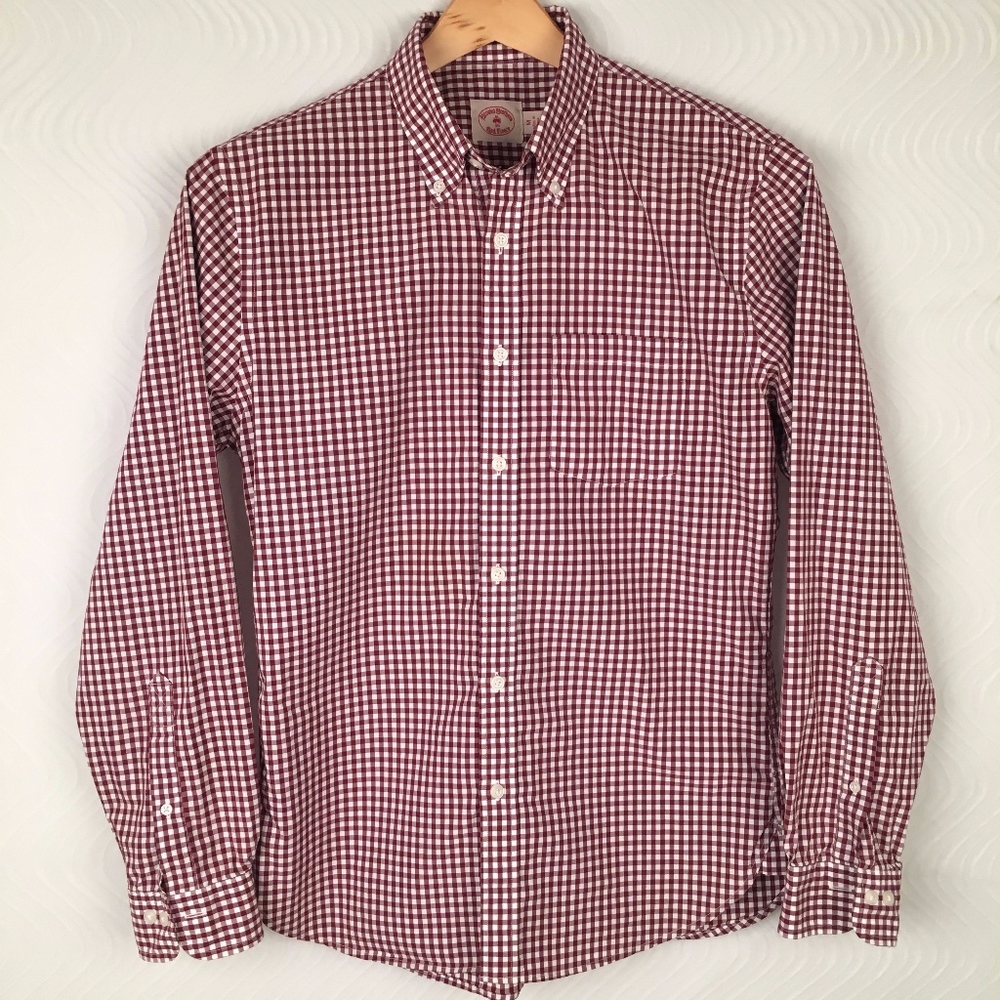 Brooks Brothers Burgundy & White Button Down, M
